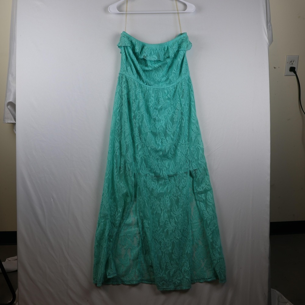 Speechless Dress Womens Large Lace Strapless Maxi Ruffle NWT Summer Occasion